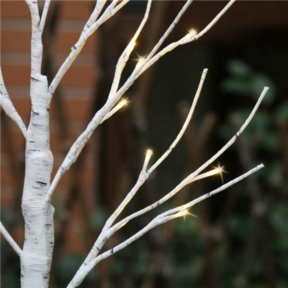 Tabletop Mini Birch Tree with Lights, 24 LED Lighted Money Tree White Twig Tree - Picture 6 of 7